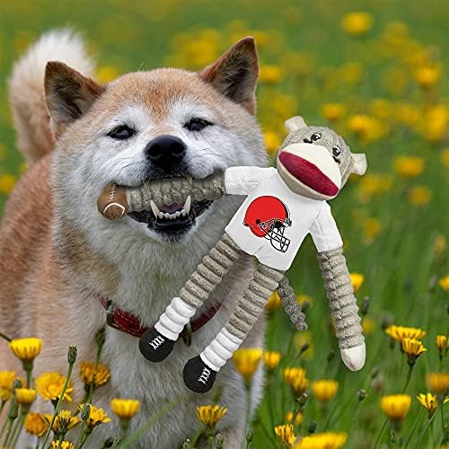 Littlearth NFL Cleveland Browns Sock Monkey Pet Toy, Team Color, One Size