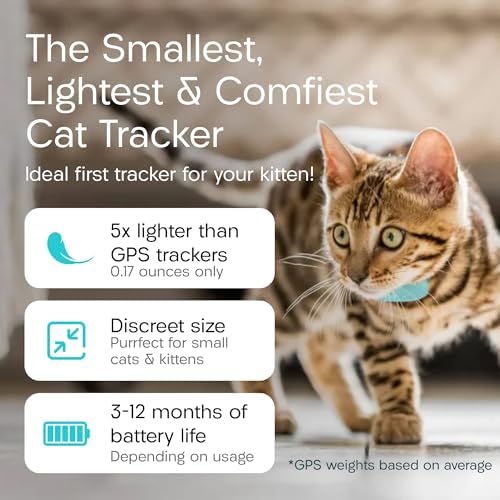 Tabcat V2 Cat & Kitten Tracker - More Accurate Than GPS - No Monthly Fee or Subscription - Includes 4 Homing Tags - Up to 150m Range - Small & Lightweight Tags Perfect to Find Indoor & Outdoor Cats