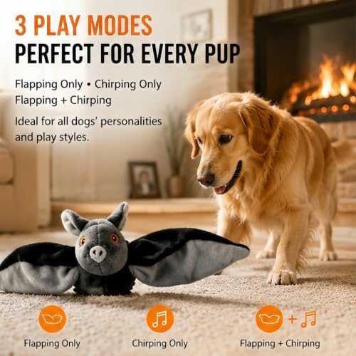 Flying Bat Toy for Dogs & Cats, Flapping Wings Interactive Pet Toy，3