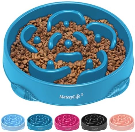 MateeyLife 1-Pack Slow Feeder Dog Bowls, 4 Cups, Dog Puzzle Feeder Bowl