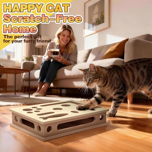Cat Scratch Puzzle Enrichment Box, Interactive Cat Puzzle Toy Box