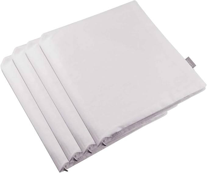 Thmyo 4-Pack 100% Cotton Comfortable Solid Decorative Throw Pillow Case Square Cushion Cover Pillowcase Sublimation Blank Pillow Covers DIY Throw Pillowcase(20x20 inch/ 50x50cm,Light Silver Grey)