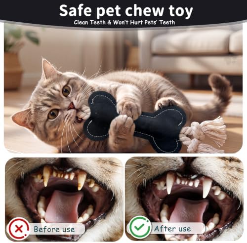 Dog Rope Knot Toy for Small Dogs and Cats Rope Toy for Puppy Teethers Cotton Interactive Pull Dog Toys for Dogs to Relieve Boring for Small Dogs and Cats (Black)