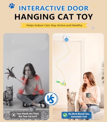 Interactive Cat Toys for Indoor Cats, Remote & 4Modes Automatic Flying Bird