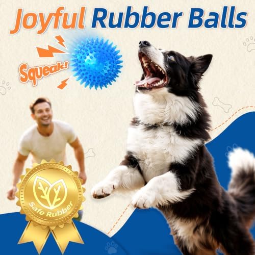 Forfon 9 Pack Dog Rope Toy Set for Large Dogs, Tough Dog Chew Toys for Aggressive Chewers, Interactive Tug of War Toys with Squeaky Plush & Squeaky Balls for Teeth Cleaning & Chewing