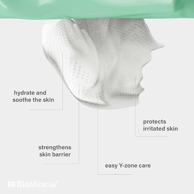 BioMiracle BE FEMME Refreshing Feminine Wipes (3-Pack, 90 Total Sheets) Cucumber & Aloe, Menopause Balance, pH Balanced, Flushable, Vegan & Cruelty-Free