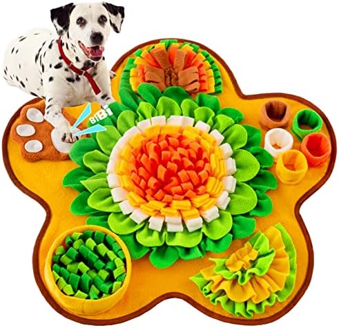 Snuffle Mat for Dogs, Pet Snuffle Mat for Small and Medium Dogs, Interactive Sniff Mat Feeding Mat for Puppies, Slow Feeder Dog Treat Mat for Training and Stress Relief (Bone Shape) (Green, One Size)