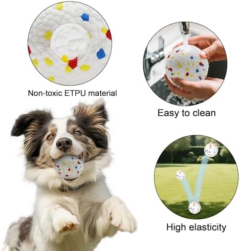 6 Pack ETPU Dog Balls, 2.2 Inch Chew-Resistant Refills for Automatic Ball Launchers, Stain-Proof Durable Fetch Balls, Perfect Replacement Balls for 2.2in Dog Launcher Toys