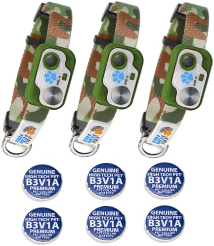 MS-5 Automatic Pet Door Collar 3-Pack, Genuine High Tech Pet Brand Dog Collar for Power Pet Doors, Water Proof, 6 Batteries Included (Camo)