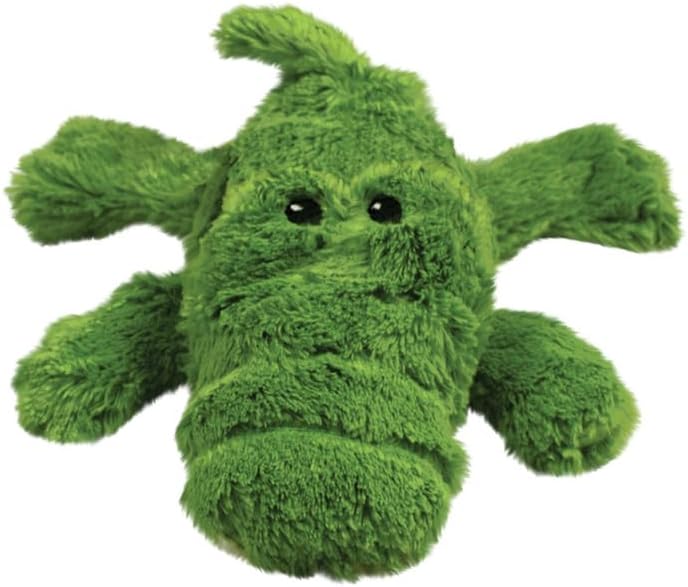 KONG Cozie Plush Dog Toys 2 Pack – Durable & Soft Squeaky Toys for Medium Dogs – Assorted Animal Characters (Ali The Alligator/Baily The Dog)