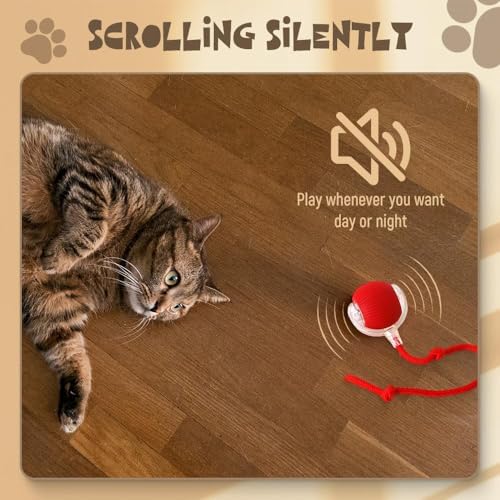 Interactive Rolling Dog Ball, 2027 New Self-Rolling Dog Toy and Interactive Cat Toy, Automatic Moving Pet Ball, 360° Intelligent Automatic Rolling Ball Toy, Electric Dog Ball/Cat Toy (Gray)
