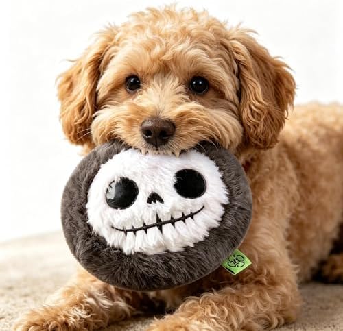 Halloween Skeleton Plush Dog Toy, Soft Stuffed Interactive Chew Toy for Small Medium Dogs, Cute Halloween Pet Gift, Durable Puppy Teething Toy