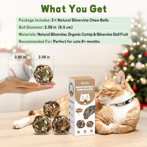 Silvervine Cage Balls Cat Chew Toy with Catnip, 3 Pack