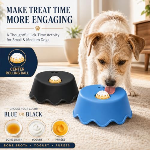 2026 Upgraded Slow Feeder Dog Bowl, Interactive Lick Bowl & Liquid Slow Feeder for All Dogs, 1.27 Cups Large Capacity Anti-Choke Pet Feeding Bowl for Water, Broth & Yogurt (1, Black)