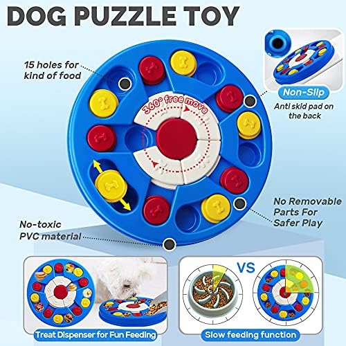 Joansan Dog Puzzle Toy, Interactive Dog Game, Mentally Stimulating Treat Dispenser for Large Dogs, Food Grade Material, Sequential Skills, Portable | Treat Dispenser & Slow Feeder for Small Medium & Large Dog Treat Training (Higher Level 2-3)
