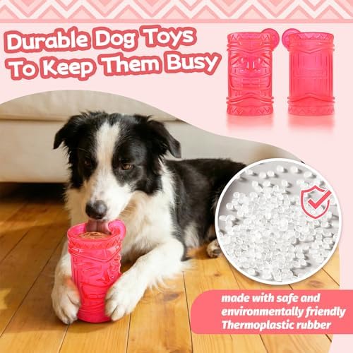 Dog Slow Feeder, Dual Chambers Stuffable Dog Toys, Frozen Treat Enrichment Toy, Treat Dispensing Puzzle Toy for Boredom & Anxiety Relief, Small Medium Large Dogs
