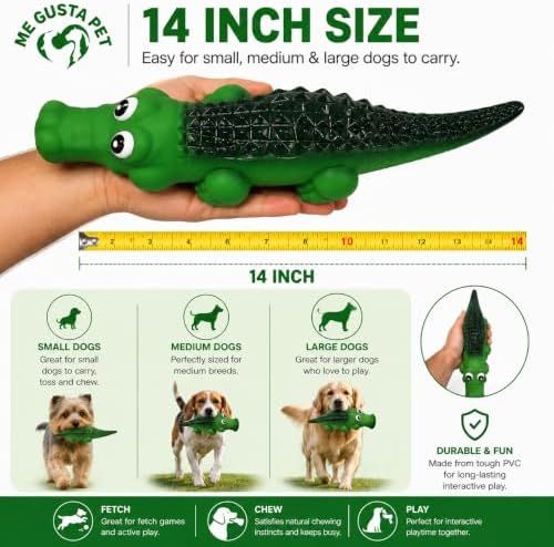Interactive Dog Chew Toy with Squeaker for Fun, Fetch & Training