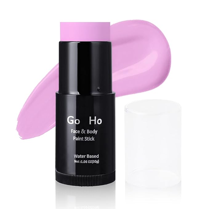 Go Ho Light Pink Face Body Paint Stick,Water Based Washable Face Paint Stick,Non-toxic Full-coverage Cream Light Pink Body Paint for Halloween Cosplay SFX Makeup