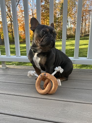 Territory Fun Food Squeaky Rope Tug Toy for Dogs, Pretzel