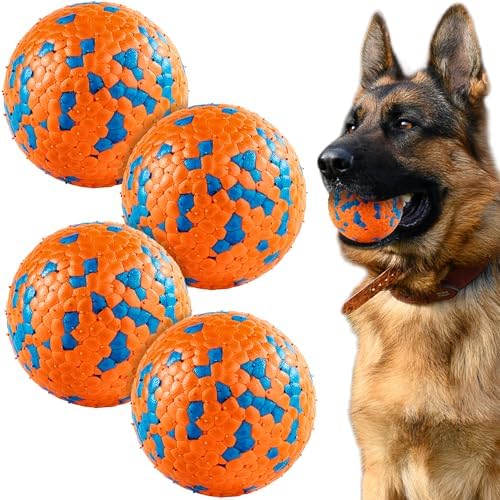 FUSOTO 4Pcs Dog Balls, Tennis Balls for Dog, Orange
