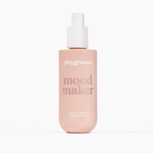 Playground Mood Maker, Pleasure Enhancing Body & Massage Oil, Mood Elevating Adaptogens, Botanical Aphrodisiacs, Skin Soothing Plant Oils, Vanilla Sandalwood Rose Ylang Ylang, Long-Lasting Sensual Oil