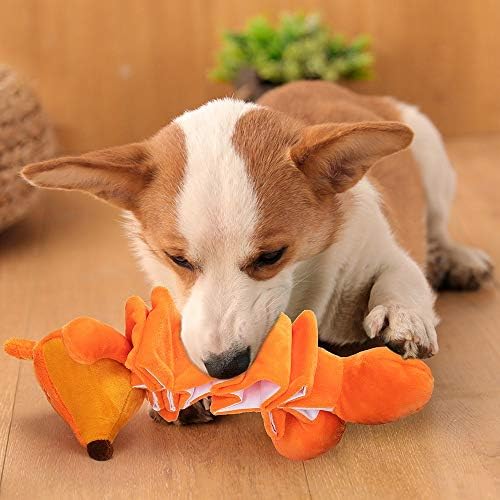 AWOOF Dog Squeaky Toys, No Stuffing Crinkle Plush Dog Toys