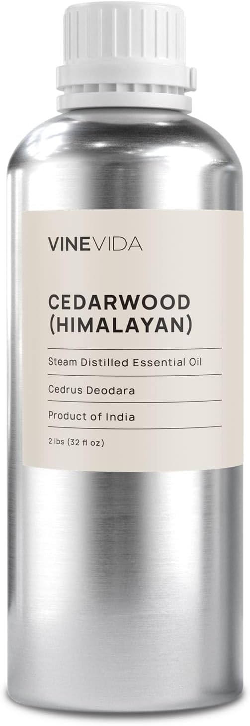 VINEVIDA Cedarwood Himalayan Essential Oil 32 oz - Undiluted Cedarwood Oil 32 oz - Cedarwood Candle Oil Scent - DIY Candle Scents for Candlemaking - Bulk Essential Oil for Soap Making