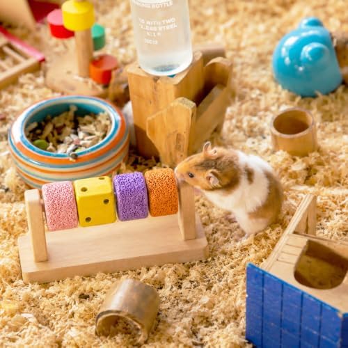 Hamster Toys for Chewing, Pumice Chew Blocks for Grinding Teeth