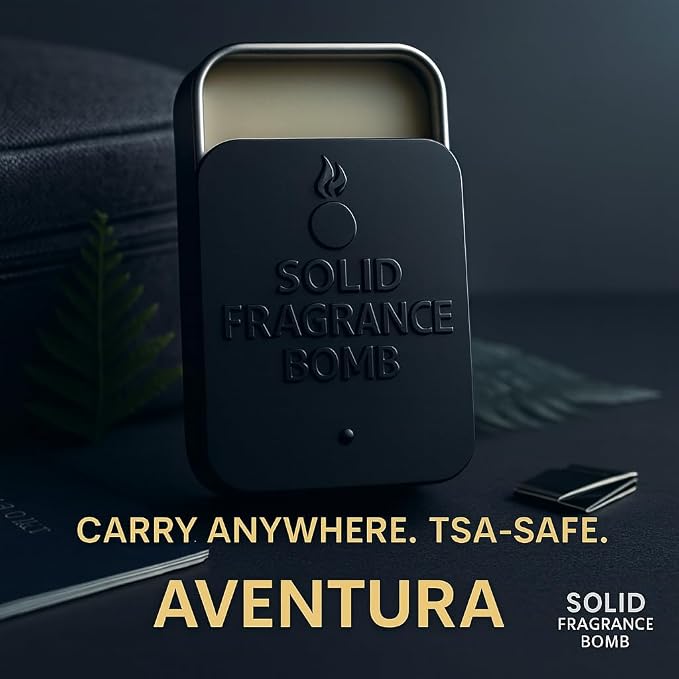 – Premium All-Natural Solid Cologne for Men & Women | Long-Lasting, TSA-Safe, Alcohol-Free, Halal, Handmade Travel Fragrance Balm (Aventura)