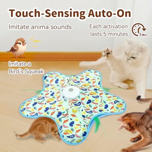 Interactive Touch Activated Hide and Seek Cat Toys for Indoor Cats, Green