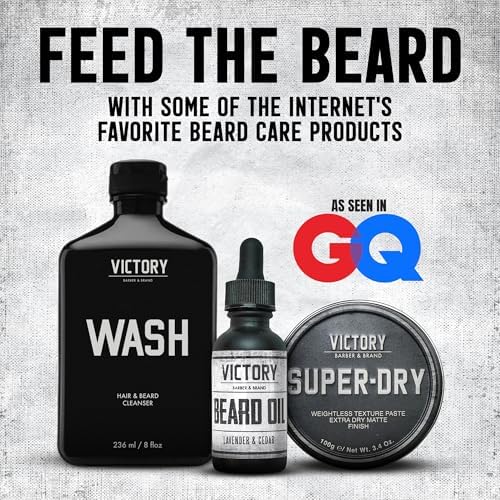 Victory Barber & Brand Super-Dry Men's Hair Paste | Oil-Free Texture Paste for Men with Oil Control, Natural Woodsy Scent, Matte Finish, and Hair Products Usage | 3.1 Ounce