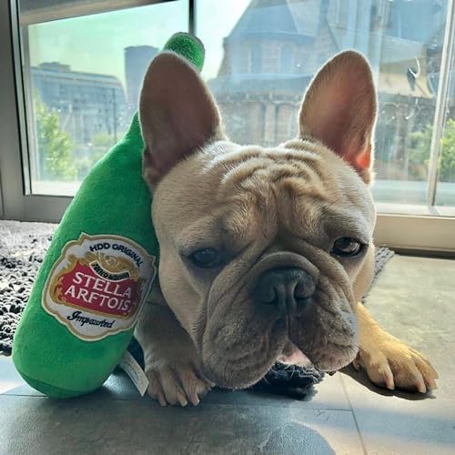 Haute Diggity Dog Stella Arftois Beer Bottle Plush Dog Toy Drink Parody Toy