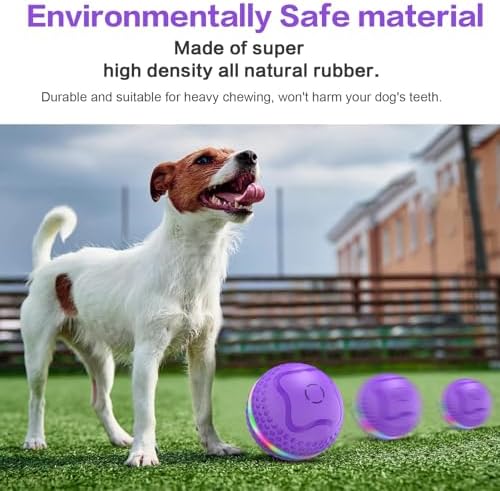 Interactive Dog Toys Ball, Automatic Rolling Toy, Lively pet Ball for Medium/Large Dogs to Relieve Boredom, Activated Automatic Motion Dog Balls Toy with LED Flash, USB Rechargeable