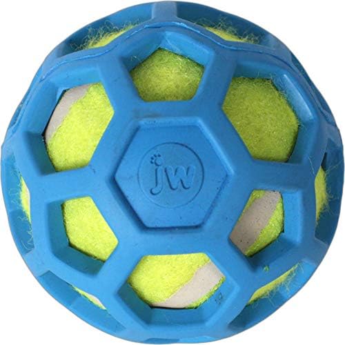 JW Pet Proten HOL-ee Roller Dog Chew Puzzle, Small, Lime Green Tennis Ball with Assorted Colors (Green, Red, Blue), 42204 (Pack of 2)