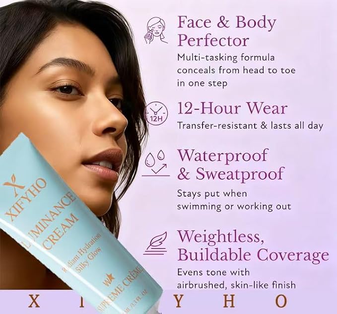 Supreme Radiance All-in-One Beauty Cream - Long-Lasting CC Cream Foundation - Waterproof and smudge-proof, infuses skin with a dewy, luminous glow (Light)