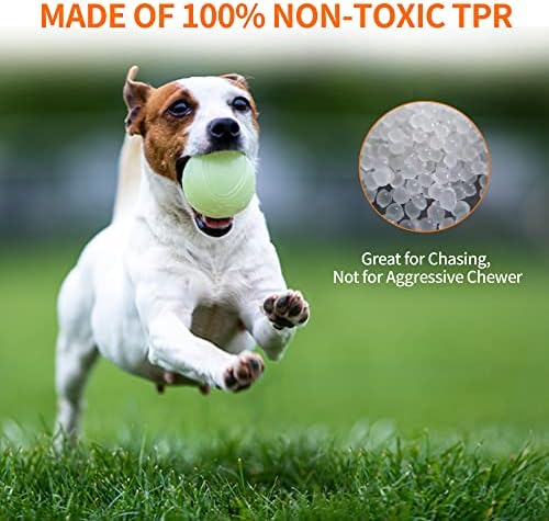 SKIPDAWG Glow Squeaky Dog Ball, 2.5 Inch Floating Bouncy TPR Pet Toy