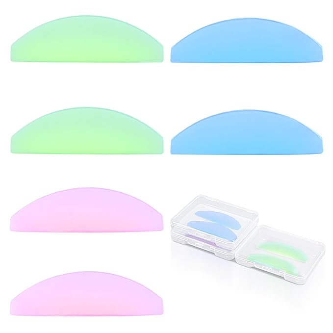 6 Pcs Flat Lash Lift Shields Korean Lash Lift Pads Super Sticky For NO.1 Perm Soften Eyelashes Glueless Pads Lashes Lifting Shield For Salon Perming Lashes Thoroughly Ultra Thinner Pad
