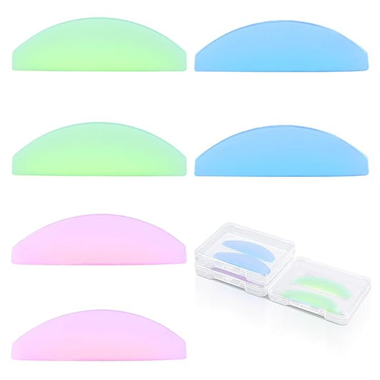 6 Pcs Flat Lash Lift Shields Korean Lash Lift Pads Super Sticky For NO.1 Perm Soften Eyelashes Glueless Pads Lashes Lifting Shield For Salon Perming Lashes Thoroughly Ultra Thinner Pad