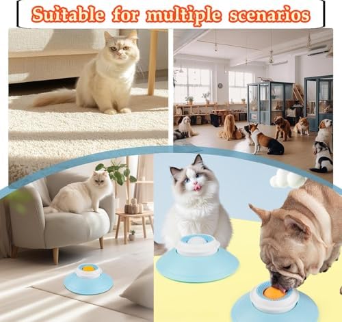 Dog Cat Licks Toys for Liquid Food, 2026 New Non-Slip Dog Lick Bowl Toys, Anxieties Relief Slow Feeder Dog Lick Ball Treat Dispenser (Orange Ball)