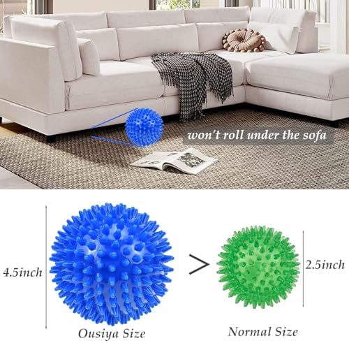 Dog Balls 4.5" Squeaky Dogs Ball for Large Spikey Dog Ball for Aggressive Chewers Heavy Duty Teething Medium Durable Dogs Balls (2 Pack)