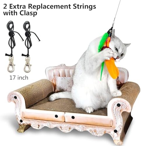 miwoowim Interactive Cat Wand Toy Set, 2 Telescopic Rods & 11 Attachments