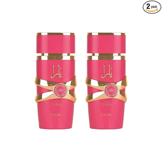 Lattafa Yara Candy for Women Eau de Parfum Spray, 3.4 Ounce (PACK OF 2)