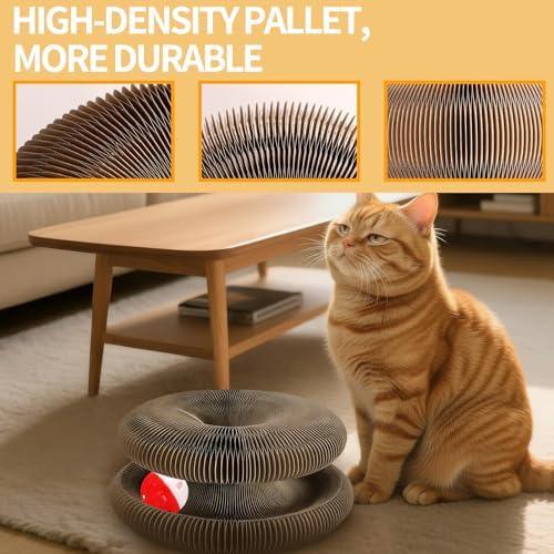 Interactive Cat Toy & Cardboard Cat Scratcher, Paw-Style Ball Track