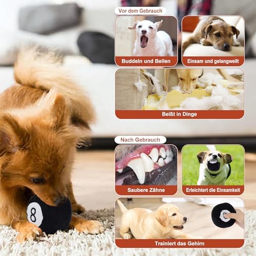 Dog Toys Balls - Chewable Plush Billiards for Dogs, Soft Pet Ball