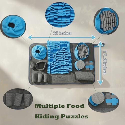 S Snuffle Mat Blue Dog Puzzle Enrichment Slow Feeder