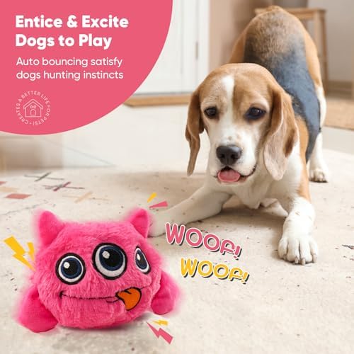 Petbobi Interactive Dog Toys for Small Medium Breeds Move Squeak Plush Ball