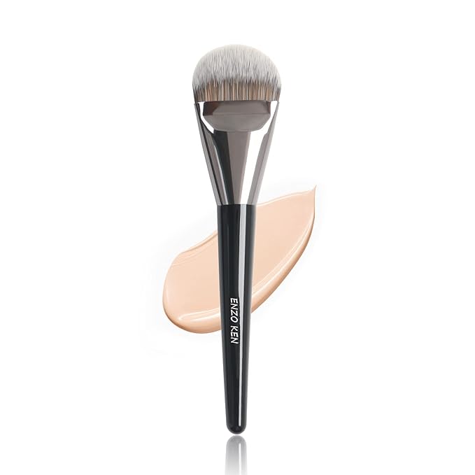 Flat Foundation Brush for Liquid Makeup, Liquid Foundation Brush, Flat Makeup Brush for Foundation, Make up Brushes, Makeup Foundation Brushes. 820 Black