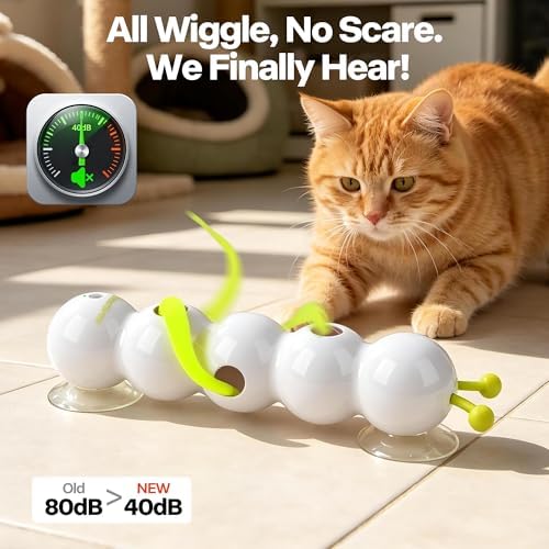Interactive Caterpillar Cat Toy, Whack-a-Mole Feather Teaser Cat Toy