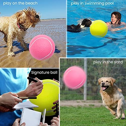 9.5" Large Dog Tennis Balls, 2 Pack Interactive Fetch Toy Ball