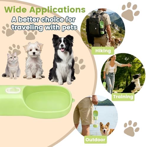 Portable Dog Water Bottle - 2in1 Dog Water Dispenser Bowl & Food Container